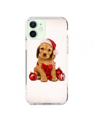 Coque iPhone 12 Mini Chien Dog Pere Noel Christmas Boules Sapin - Maryline Cazenave