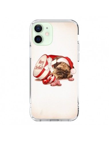 Coque iPhone 12 Mini Chien Dog Pere Noel Christmas Boite - Maryline Cazenave