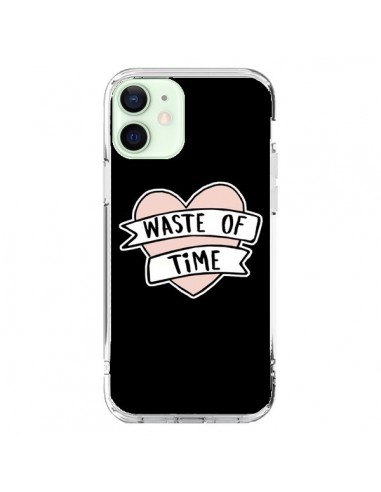 Coque iPhone 12 Mini Waste of Time Coeur - Maryline Cazenave