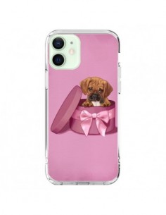 Coque iPhone 12 Mini Chien Dog Boite Noeud Triste -...