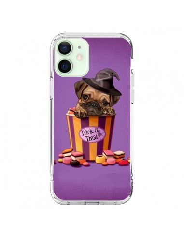 Coque iPhone 12 Mini Chien Dog Halloween Sorciere Bonbon - Maryline Cazenave