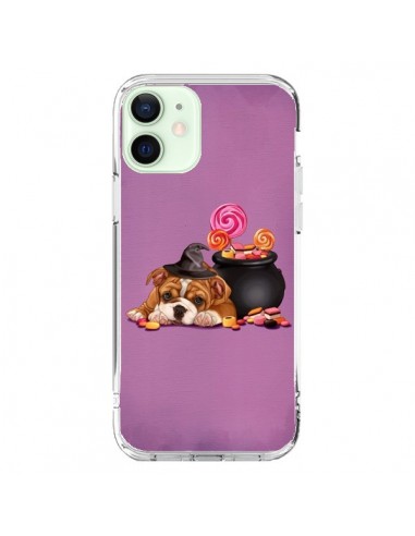 Coque iPhone 12 Mini Chien Dog Halloween Sorciere Chaudron Bonbon - Maryline Cazenave
