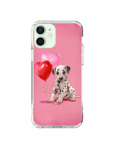 Coque iPhone 12 Mini Chien Dog Dalmatien Ballon Coeur - Maryline Cazenave