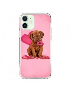 Coque iPhone 12 Mini Chien Dog Gateau Coeur Love -...