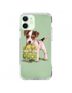 iPhone 12 Mini Case Dog Shopping Sacchetto a Polka Green...