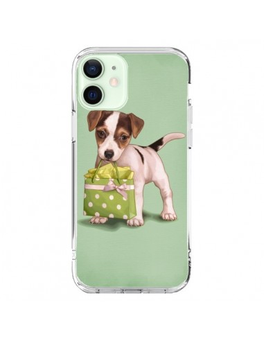 Coque iPhone 12 Mini Chien Dog Shopping Sac Pois Vert - Maryline Cazenave