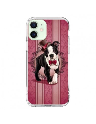 Coque iPhone 12 Mini Chien Dog Gentleman Noeud Papillon Chapeau - Maryline Cazenave