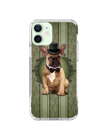 Coque iPhone 12 Mini Chien Dog Bulldog Noeud Papillon Chapeau - Maryline Cazenave