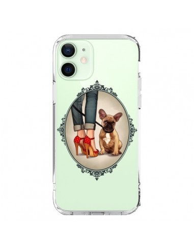 Coque iPhone 12 Mini Lady Jambes Chien Bulldog Dog Transparente - Maryline Cazenave