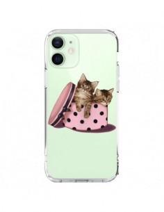 Coque iPhone 12 Mini Chaton Chat Kitten Boite Pois...