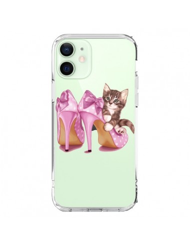 Cover iPhone 12 Mini Gattoon Gatto Kitten Scarpe Shoes Trasparente - Maryline Cazenave