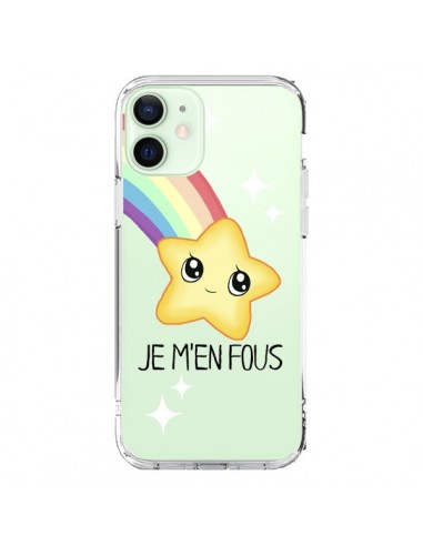 Coque iPhone 12 Mini Etoile Je M'en Fous Transparente - Maryline Cazenave