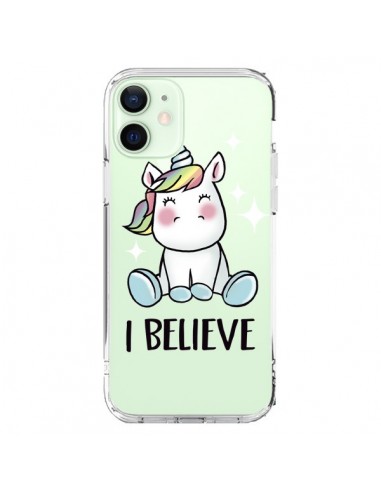 Cover iPhone 12 Mini Unicorno I Believe Trasparente - Maryline Cazenave