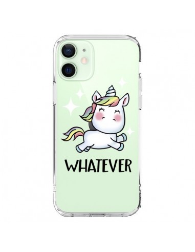 Coque iPhone 12 Mini Licorne Whatever Transparente - Maryline Cazenave