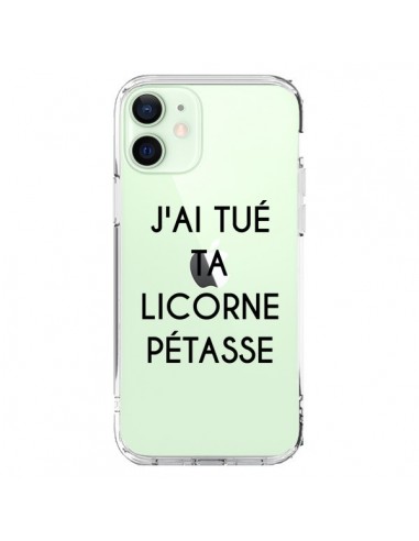 Coque iPhone 12 Mini Tué Licorne Pétasse Transparente - Maryline Cazenave