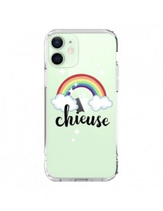 Coque iPhone 12 Mini Chieuse Arc En Ciel Transparente -...