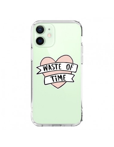 Coque iPhone 12 Mini Waste Of Time Transparente - Maryline Cazenave