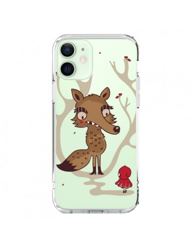 Coque iPhone 12 Mini Le Petit Chaperon Rouge Loup Hello Big Wolf Transparente - Maria Jose Da Luz