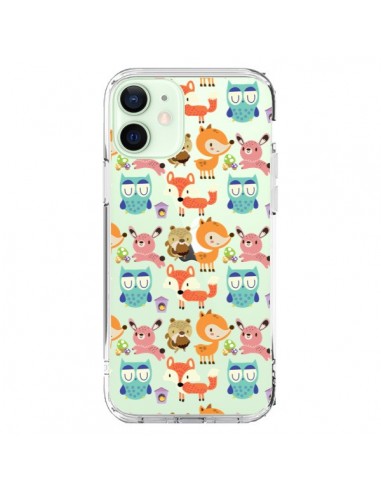 Coque iPhone 12 Mini Renard Ecureuil Lapin Hibou Transparente - Maria Jose Da Luz