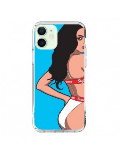 Coque iPhone 12 Mini Pop Art Femme Bleu - Mikadololo