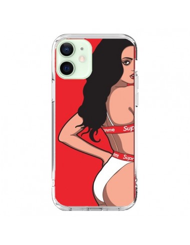 Coque iPhone 12 Mini Pop Art Femme Rouge - Mikadololo
