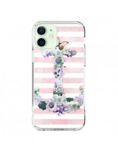Coque iPhone 12 Mini Ancre Rose Fleurs Navire - Monica...