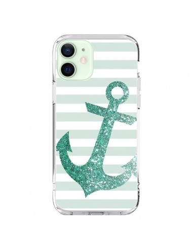 Coque iPhone 12 Mini Ancre Vert Navire - Monica Martinez