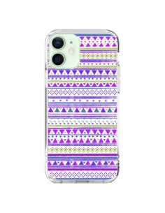 Coque iPhone 12 Mini Bandana Violet Azteque - Monica...