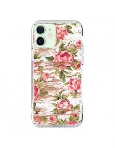 Cover iPhone 12 Mini Eco Amore Pattern Legno Fiori -...