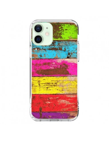 Coque iPhone 12 Mini Bois Coloré Vintage - Maximilian San