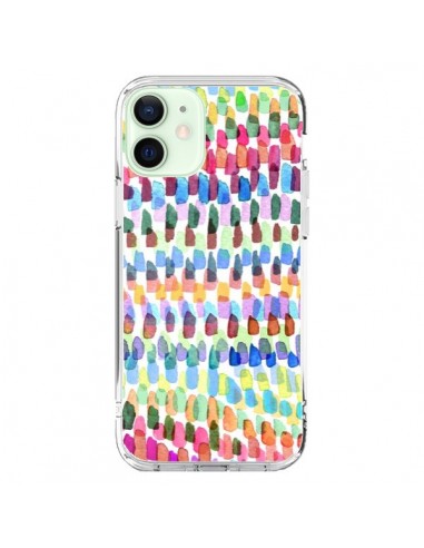 Coque iPhone 12 Mini Artsy Strokes Stripes Colorful - Ninola Design