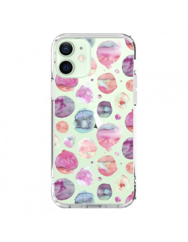 Coque iPhone 12 Mini Big Watery Dots Pink - Ninola Design