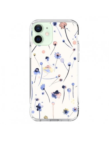 Cover iPhone 12 Mini Blue Soft Fiori - Ninola Design