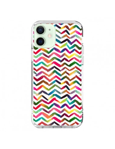 Coque iPhone 12 Mini Chevron Stripes Multicolored - Ninola Design