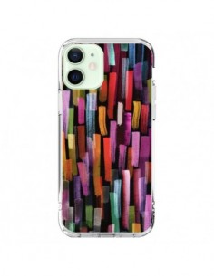 Coque iPhone 12 Mini Colorful Brushstrokes Black - Ninola...