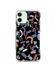 Cover iPhone 12 Mini Curly and Zigzag Stripes Nero -...