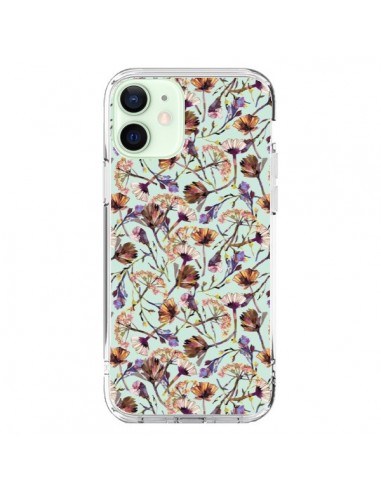 Coque iPhone 12 Mini Dry Blue Flowers - Ninola Design