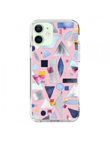 Cover iPhone 12 Mini Geometric Pieces Rosa - Ninola Design