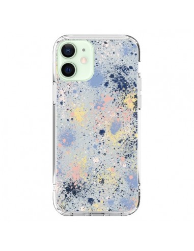 Coque iPhone 12 Mini Gradient Watercolor Lines Blue - Ninola Design