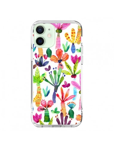 iPhone 12 Mini Case Overlapped WaterColor Dots Flowers - Ninola Design