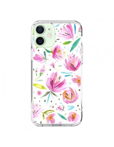 iPhone 12 Mini Case Painterly Waterolor Texture Flowers - Ninola Design