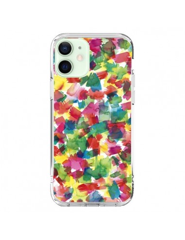 Coque iPhone 12 Mini Speckled Watercolor Blue - Ninola Design