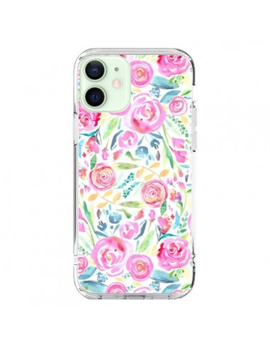 Coque iPhone 12 Mini Speckled Watercolor Pink - Ninola Design