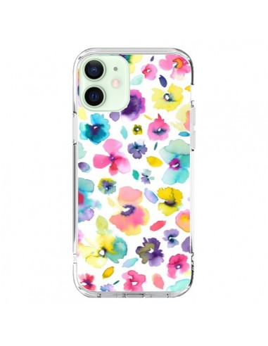 Cover iPhone 12 Mini Fiori Colorati Pittura - Ninola Design