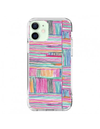iPhone 12 Mini Case WaterColor Linear Meditation Pink - Ninola Design