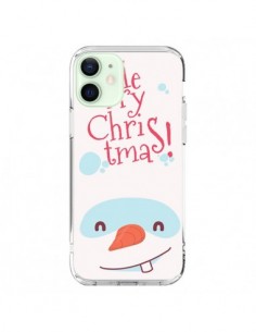 Coque iPhone 12 Mini Bonhomme de Neige Merry Christmas...
