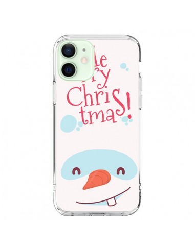 Coque iPhone 12 Mini Bonhomme de Neige Merry Christmas Noël - Nico