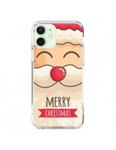 Coque iPhone 12 Mini Moustache du Père Noël Merry...