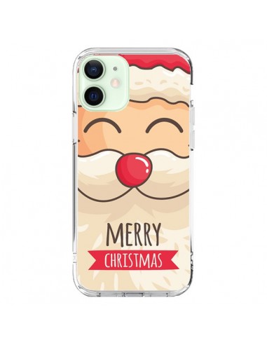 Coque iPhone 12 Mini Moustache du Père Noël Merry Christmas - Nico