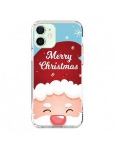 Coque iPhone 12 Mini Bonnet du Père Noël Merry Christmas...